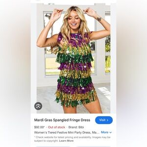 BiBi Fringe Sequin Mardi Gras Dress - S